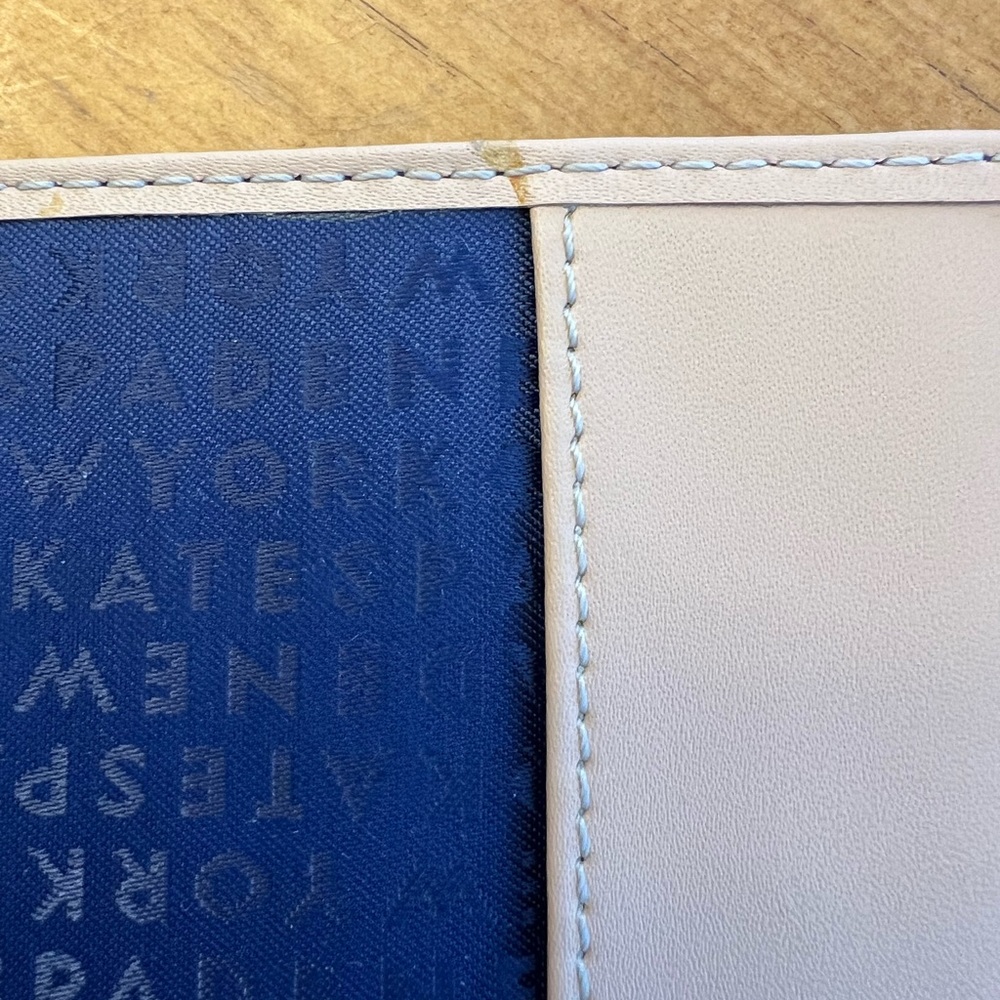 Kate Spade Pebbled Leather Royal Blue Passport Holder - Picture 4 of 7